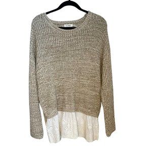 Blu Pepper Lace Knit Pullover Sweater size Med